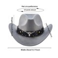 thumbnail image 6 of Cowboy Hat for Women Men Rivet Wide Brim Hats Felt Western Cowgirl Hats for Cosplay Fancy Dress Dress-up Party, 6 of 7