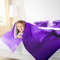 thumbnail image 4 of Manfei Dreamy Purple Ribbon Queen Comforter Set for Teen, Chic Artwork Bowknot Bedding Sets, Oil Printing Reversible Bedding Comforter Set, Ultra Soft Home Decor, 3 Pieces, 4 of 8