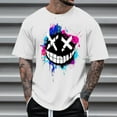 thumbnail image 2 of White Man T Shirts Skull Graphic Loose Fit Tops Tee for Man Short Sleeve Crewneck Spandex Halloween Brunch Fall Summer Shirts 2025 Clothing Trendy XL, 2 of 4