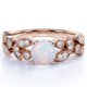 thumbnail image 1 of JeenMata Anillo de Bodas Vintage de 1 Uds con Piedra Natal de Octubre, Ópalo Welo Redondo y Moissanita en Oro Rosa de 18 K sobre Plata, 1 of 6