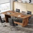 thumbnail image 3 of Tribesigns 71” Rectangular Conference Table, 6FT Executive Meeting Table for Office, Light Brown（2PC), 3 of 5