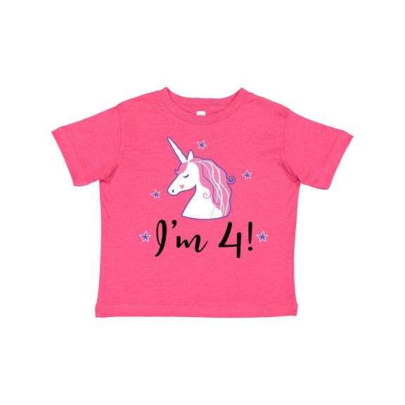 Inktastic 4th Birthday Cute Unicorn Girls Toddler T-Shirt