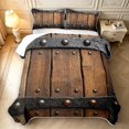 Erosebridal Rustic Wood Pattern Quilt King,Vintage Geometric King ...