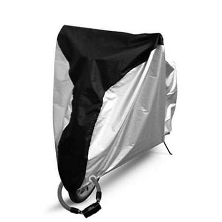 Weather Proof Bike Cover Outdoor Dustproof Bicycle Cover with Lockhole for Mountain/Road Bike - Size XL(Black Center with Silver