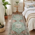 thumbnail image 3 of Hallway Runner Rug Non Slip - Washable 2.6x8 Kitchen Rugs for Living Room, Low-Pile Soft Bedroom Rug Indoor Floor Stain Resistant Carpets for Entryway, Laundry, Bathroom Brown Green, 3 of 18
