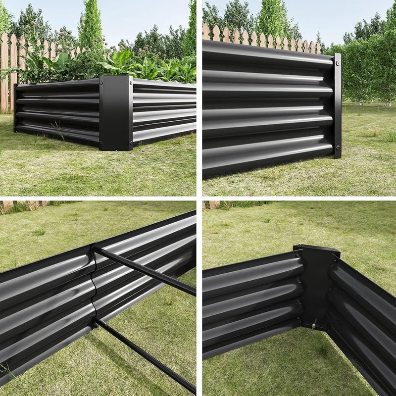 Galvanized Raised Garden Bed for Vegetables, 6×3×1ftPlanter Raised Garden Boxes Outdoor,Metal Raised Garden Beds Steel Kit for Vegetables Flower, 2PCS