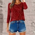 thumbnail image 6 of Ounisa 3/4 Length Sleeve Womens Tops Round Neck Loose Cute Spring Summer Tee Shirts Dressy Casual Print Blouses Tunic, 6 of 9