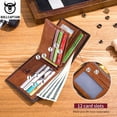 thumbnail image 4 of Bullcaptain rfid Que Bloquea la Cartera de Cuero para Hombre Cartera Delgada Plegable Tarjetero con Múltiples Tarjetas Cartera de Identificación qb 05, 4 of 6