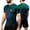 Blue/Green, variant on Fusion Short Sleeve Rash Guard - Grey/Aqua, Large