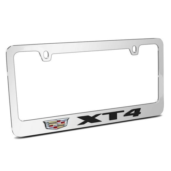 iPick Image for Cadillac XT4 in 3D Mirror Chrome Metal License Plate Frame, Official Licensed