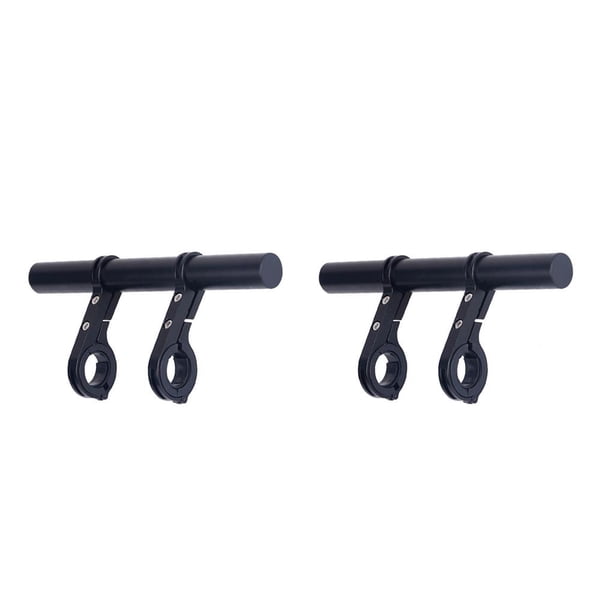 Yuarrent Extensor de manillar de bicicleta Soporte de extensión de teléfono extraíble Soporte de marco de scooter universal Aleación de aluminio negro Negro Aleación de aluminio 2piezas Yuarrent CBP213665