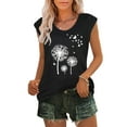 thumbnail image 1 of Womens Cap Sleeve Tops Summer Tank Top Casual Basic Tees Shirts Loose Blouses, 1 of 4