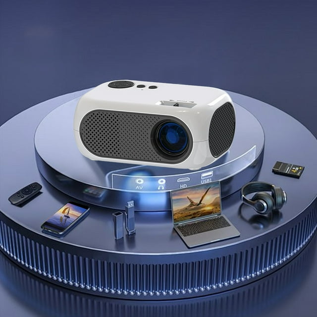 Nilvkv Mini LED Projector Home Portable 1080P HD Decoding USB HDMI AV Support Outdoor Mobile Charging for Parent Child Gift Home Theater