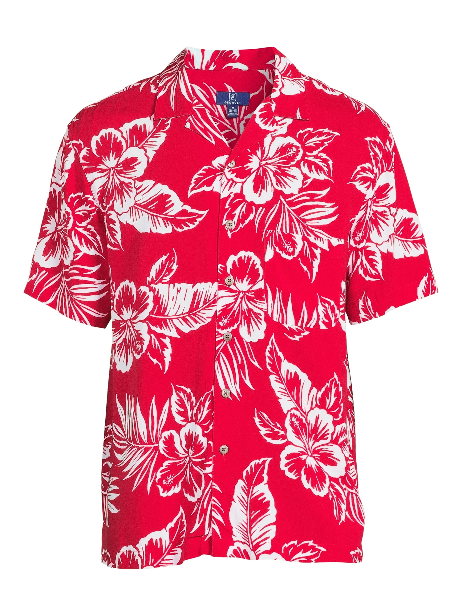 George Men’s Printed Short Sleeve Button Down Shirt