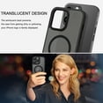 thumbnail image 5 of DOMAVER iPhone 15 Pro Max Case 6.7", Mag-Safe Compatible, Translucent Matte Shockproof Protective Cover, Black, 5 of 9