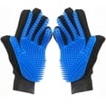 thumbnail image 1 of Guantes de masaje y aseo para perros y gatos, guantes de goma para limpiar el pelo de las mascotas (par azul), 1 of 5