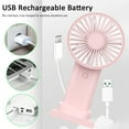 thumbnail image 3 of Ueasy Mini Handheld Fan - 3 Speeds, Rechargeable, Quiet 7-Blade, Portable for Outdoor/Office/Home (with Phone Stand)​, 3 of 8