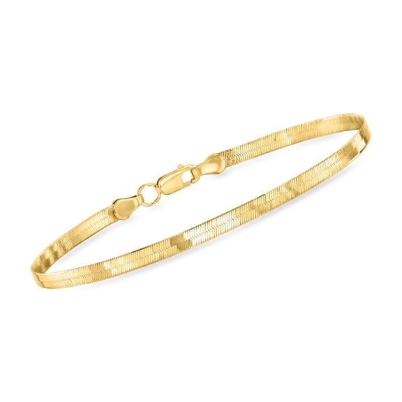 Pure Collection by Ross-Simons 3mm 14kt Yellow Gold Herringbone Bracelet, Women's, Adult