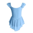 thumbnail image 5 of hengsof Girls Solid Color Dance Leotard Sweet Ruffle Sleeve Round Neck Mesh Skirt Ballet Practice Romper 3-15 Years, 5 of 7