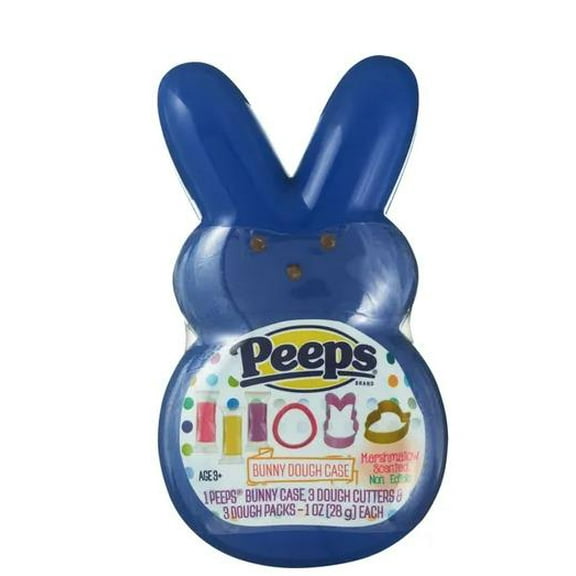 Peeps Bunny Case Includes 3 Marshmallow Scented Dough Packs With 3 Dough Cutters- Colors Vary