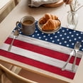 thumbnail image 3 of Independence Day Placemats Set of 2, American Flag Wood Grain Non-Slip Place Mats Washable Table Mats for Kitchen Dining Table Decorations Indoor/Outdoor, 3 of 9