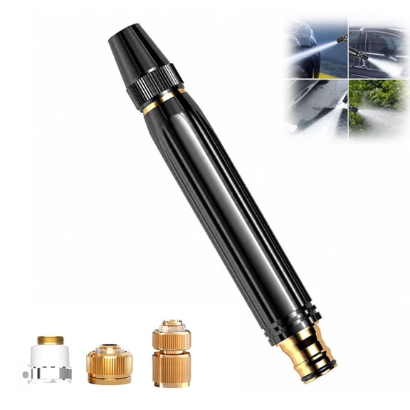 High Pressure Hose Nozzle, Power Washer Nozzle with Metal Connector Set, Garden Hose Sprayer for Car Washing & Outdoor Cleaning, Sturdy Watering Tool(1pc)
