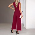 thumbnail image 4 of Aimik Womens Jumpsuits Sleeveless Wrap V Neck Tie Waist Wide Leg Jumpsuits Summer Dressy One Piece Jumpsuit for Women, 4 of 6