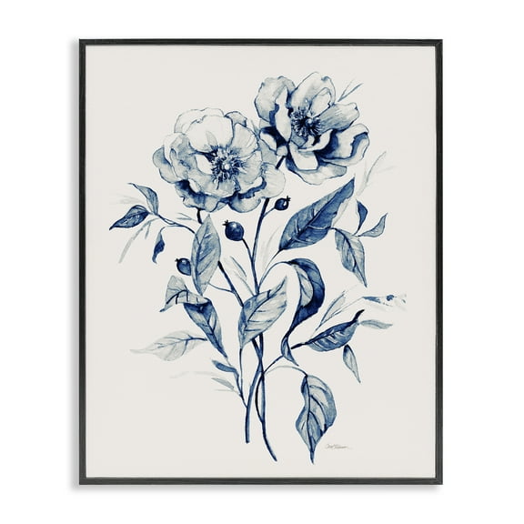 Stupell Industries Vintage Flower Bundle Plants & Flowers Drawing Black Framed Art Print Wall Art, 11 x 14
