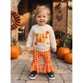 thumbnail image 4 of RUINIXCW Girl Fall Outfits Letter Embroidery Long Sleeve Pullover Plaid Flare Pants, 4 of 7