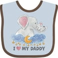thumbnail image 3 of Inktastic I Love My Daddy Cute Elephants with Moon and Stars Boys or Girls Baby Bib, 3 of 4