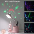 thumbnail image 2 of Lámpara de escritorio para niños (rosa), lámpara de mesa de estudio con portalápices, lámpara de noche con cambio de color automático, lámpara de lectura LED recargable y regulable para niños, 2 of 5