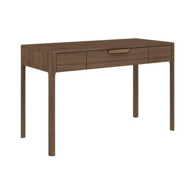 Benjara BM315404 47 in. Gemni Office Desk with 1 Drawer - Rectangular - Wood Finish - Brown