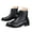 Black, variant on Mens Chukka Boots Leather Casual Dress Combat Booties Retro Motorcycle Ankle Lace up Oxfords