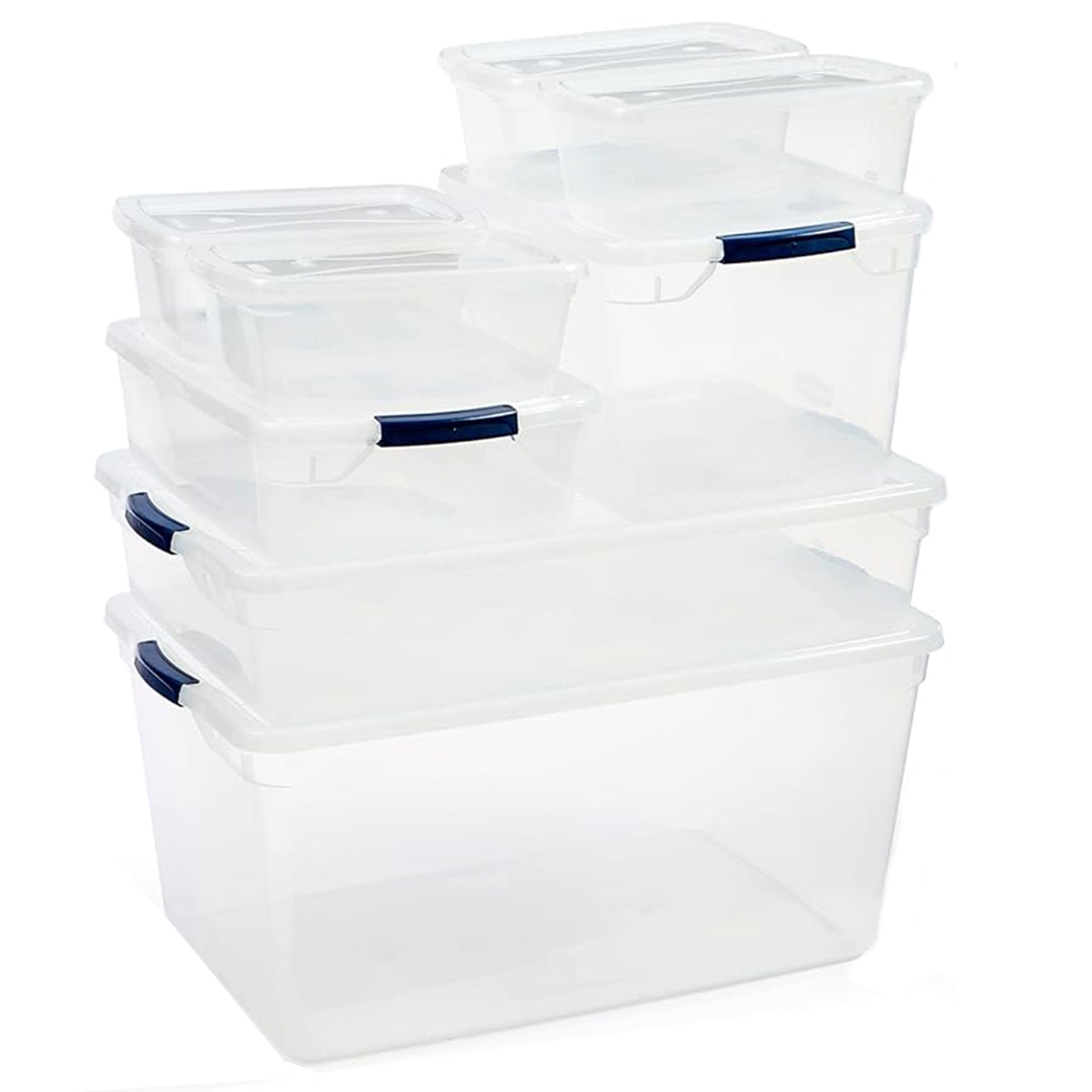 Rubbermaid 16 Pack Stackable Plastic Storage Bins w/ Snap