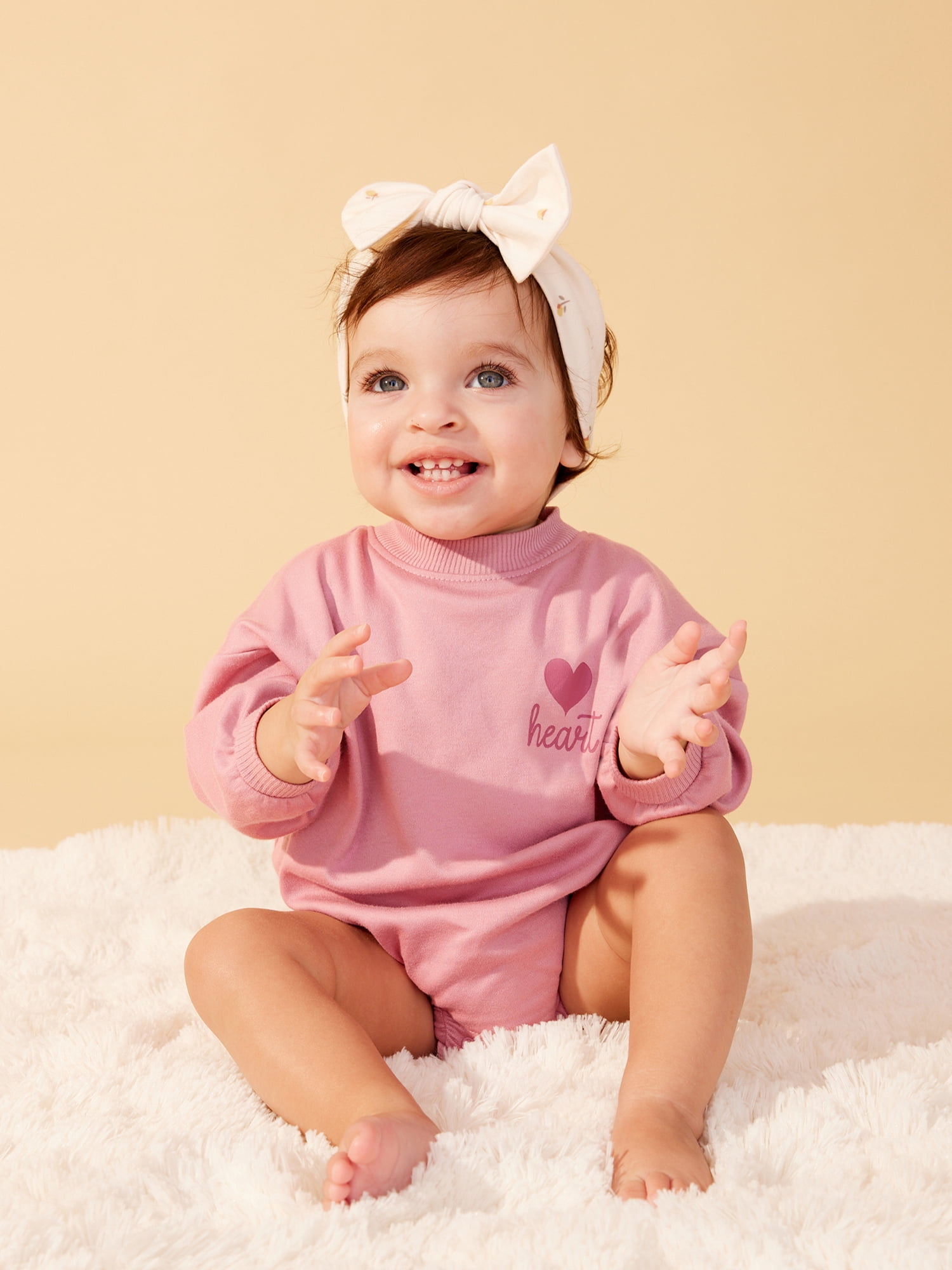 Little Star 100% Organic Cotton 2 Pack Baby Girl Sweatshirt Rompers