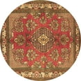 thumbnail image 1 of Ahgly Company Indoor Round Medallion Brown Traditional Area Rugs, 5' Round, 1 of 4
