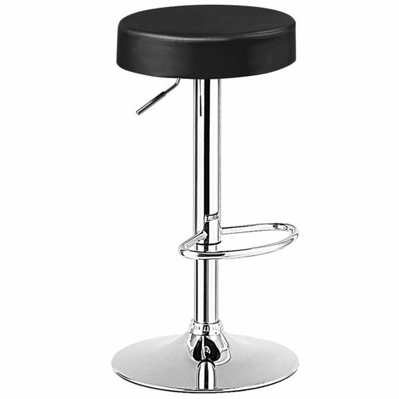 Furnibear 1 PC Round Bar Stool Adjustable Swivel Pub Chair, Black