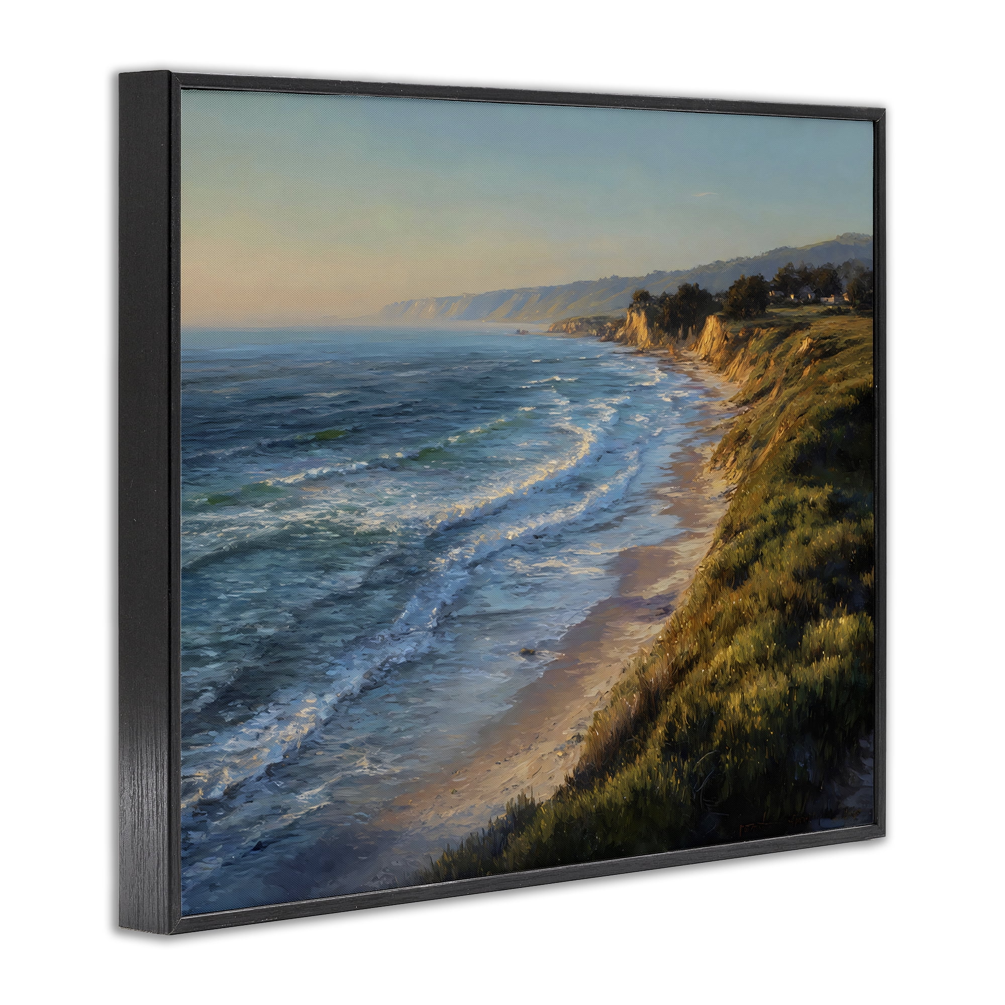 Stupell Industries Rounded Coastline View Black Framed Giclee Art, design by Franklyn Gregory