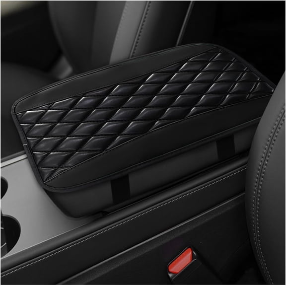 Car Center Console Cushion Pad, Waterproof Armrest Seat Box Protector Comfortable Center Console Mat, Universal PU Leather Armrest Cover Interior Decor for Cars Trucks SUVs (Gray)