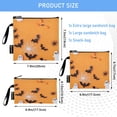 thumbnail image 3 of 3 Size Reusable Food Storage Bags Set Airtight Zipper Closure Lunch Snacks Travel Organizer Halloween Decorations Black, 3 of 8
