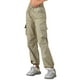 thumbnail image 4 of Pantalones cargo largos casuales de cintura alta con bolsillos para mujeres Y2K de Inspire Chic en gris caqui, 4 of 6