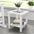 thumbnail image 5 of Stoog Garden Side Table, Patio 2-Tier End Table for Adirondack Chair, Patio Deck Garden, Backyard Lawn Furniture, White, 5 of 8