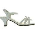 thumbnail image 2 of Soda Girls Girly-II Metallic Glitter Open Toe Bow Slingback Small Block Heel Sandals, 2 of 4