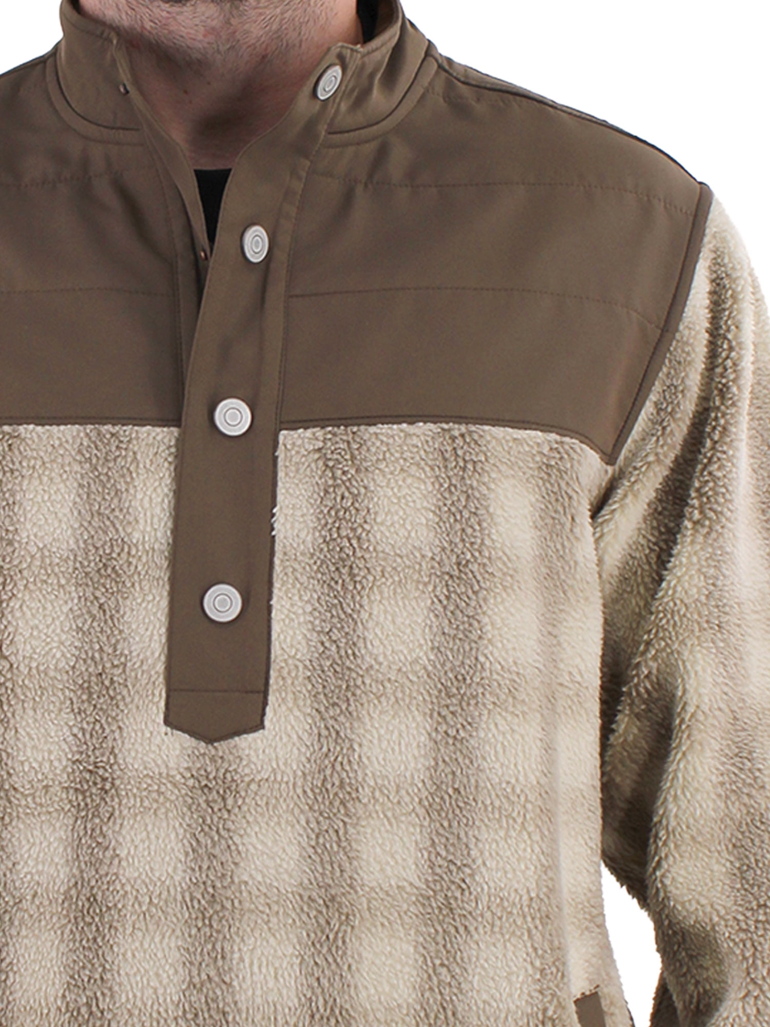 10Stone Bed Rock Fleece Pullover - Brown Buffalo Plaid, S-3XL