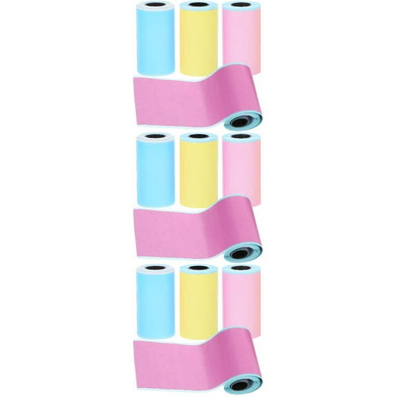 12 Rolls  Self-adhesive Thermal Labels Colored Sticker Thermal Printer Supplies