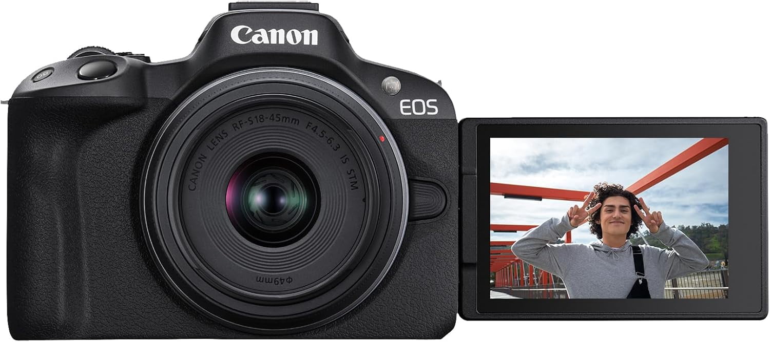Canon EOS R50 Mirrorless Camera RF-S18-45mm F4.5-6.3 IS STM Lens