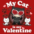 thumbnail image 2 of Boy's Batman Catwoman My Cat is My Valentine  Graphic Tee Red Small, 2 of 4
