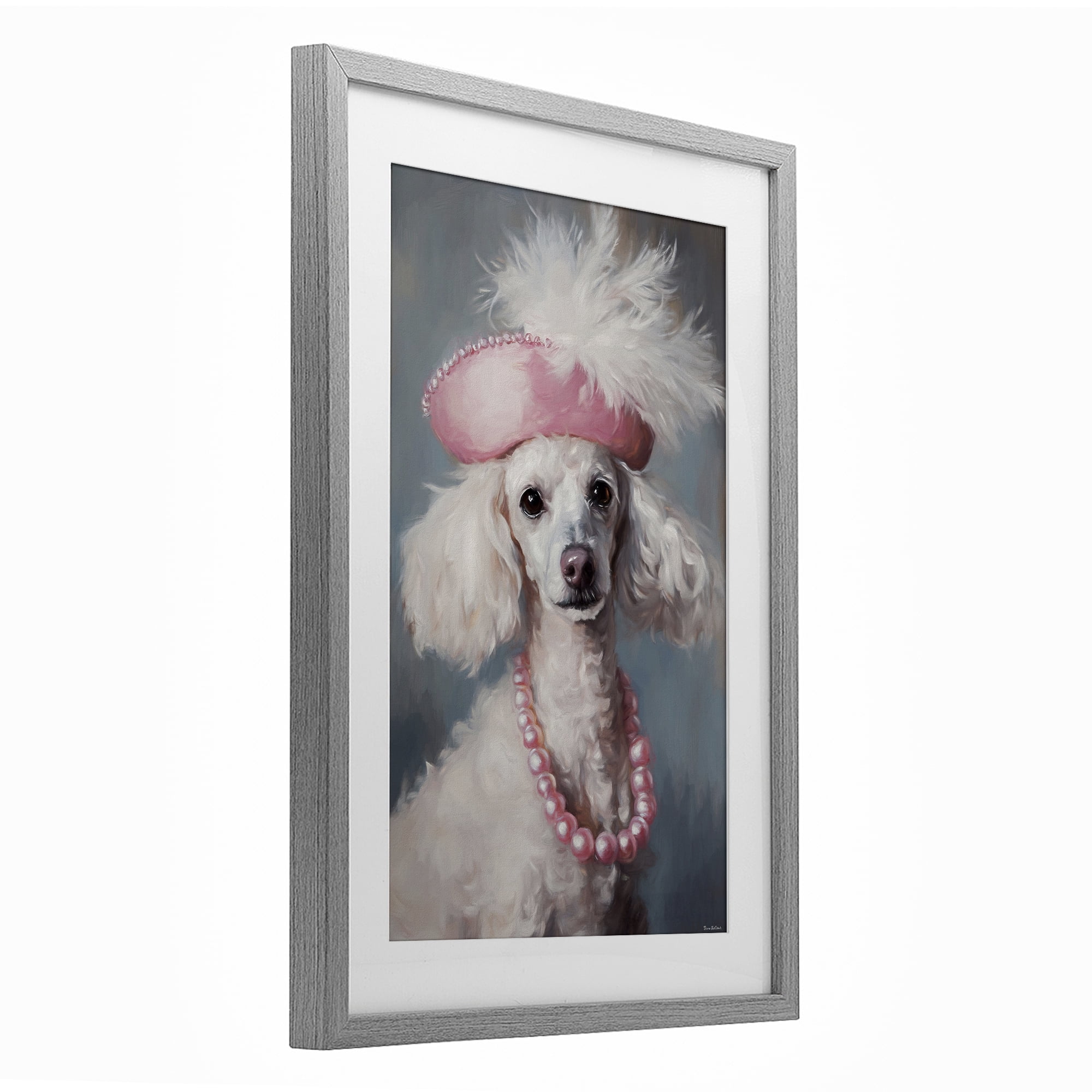 Stupell Industries Beautiful Collette Pup Gray Framed Print Under Glass, design by Tina LeCour