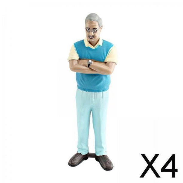 4x Figura Humana en Miniatura, Modelo de Personas Pequeñas, Figura de Personaje de Escena DIY para Modelo de Arquitectura de Casa de Muñecas de Ferroc 4 piezas