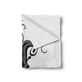 thumbnail image 2 of Letter I Soft Flannel Fleece Blanket, Capital with Grand Illustrious Design Abstract Elements Shapes Swirls Lines, Cozy Plush for Indoor and Outdoor Use, 60" x 80", Black Grey White, by Ambesonne, 2 of 6